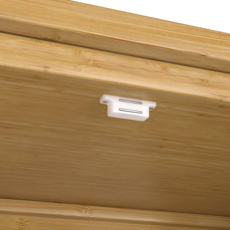 VEIKOUS Bamboo Over the Toilet Storage Cabinet with Rattan Doors