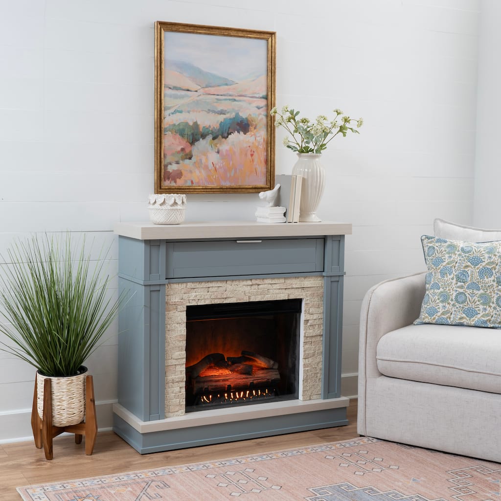 Linon Ephersyn Electric Fireplace with Flame Effect