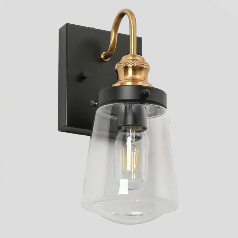 Cozia Modern 1-light Black Gold Wall Light Dimmable LED Sconce