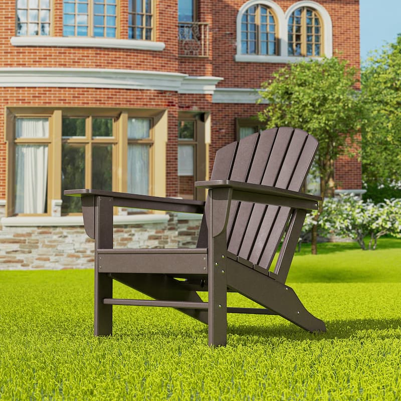 Altura Outdoor Eco-Friendly All Weather Poly Patio Adirondack Chair - Deep Seating - Dark Brown