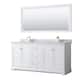 Option White / White Carrara Marble Top / Brushed Gold
