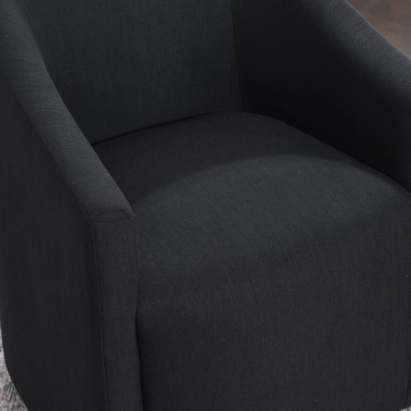 KINWELL 25" Performance Fabric Upholstered Rolling Dining Armchair