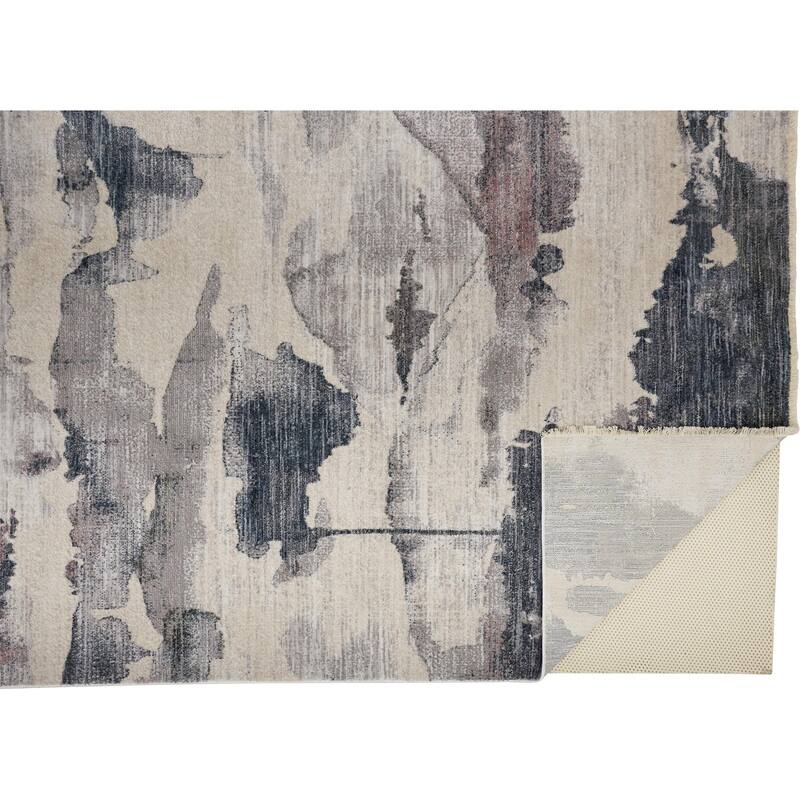 Abstract Watercolor Transitional Industrial Rug
