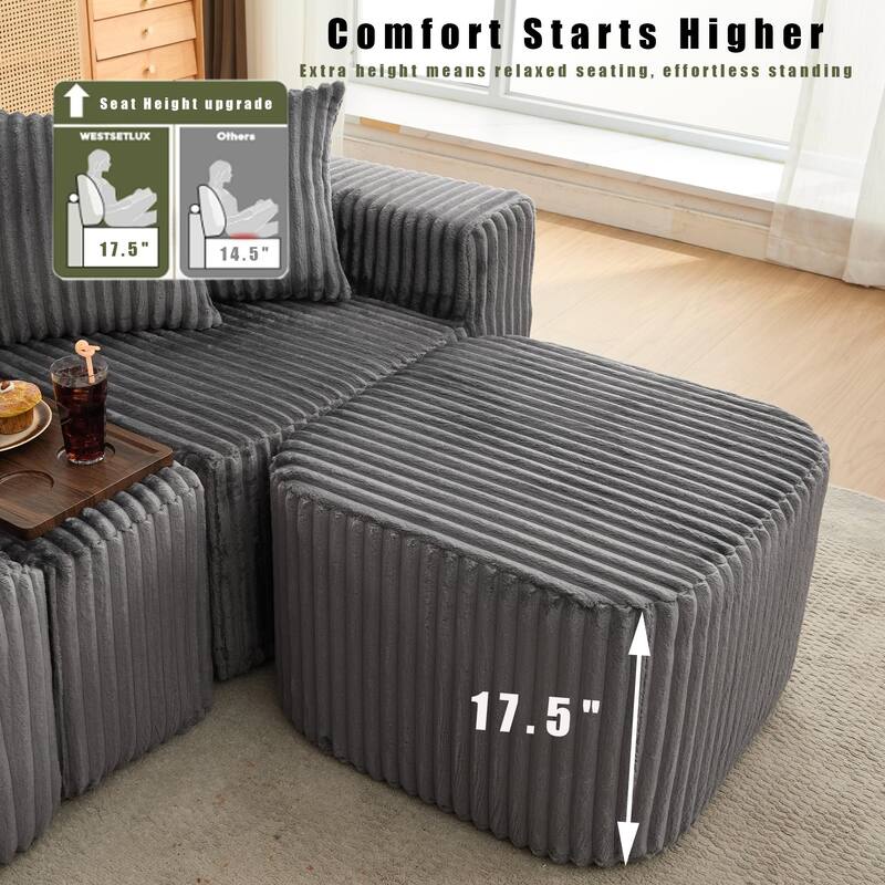 137.5" Oversize Movable Modular Sofa