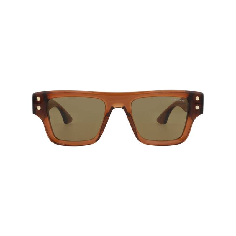 Montblanc Square-Frame Recycled Acetate Sunglasses - Brown Brown Brown - Brown - Brown Lens