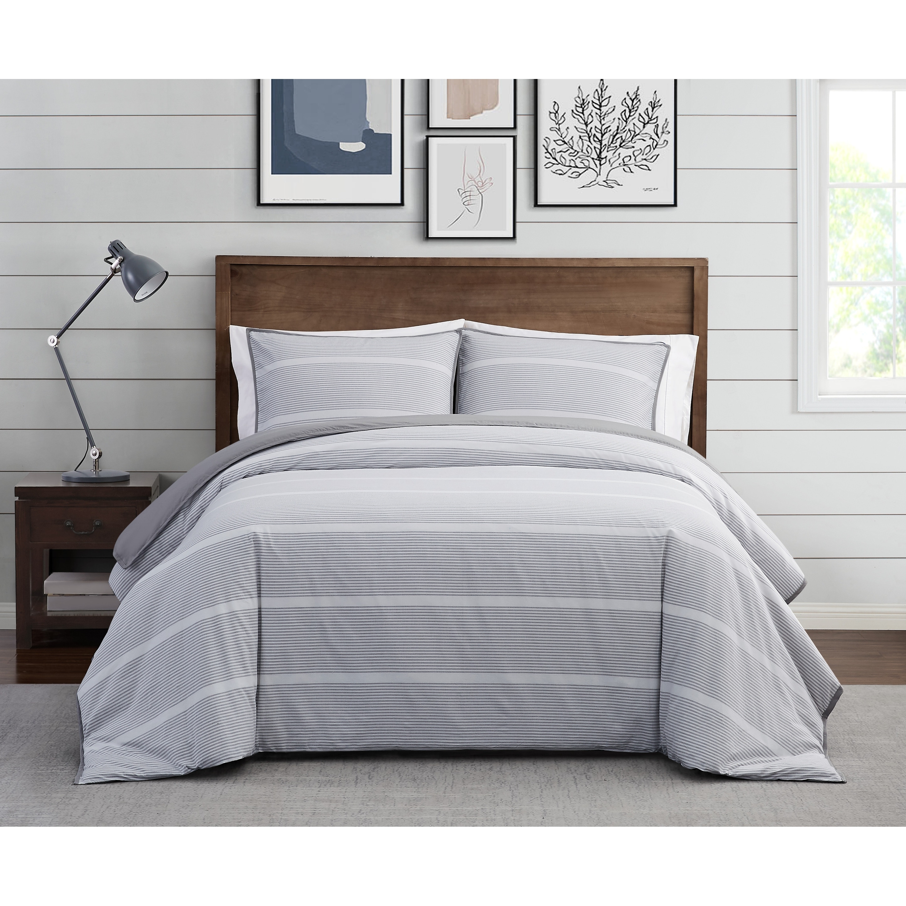 Brooklyn Loom Niari Yarn Dye Stripe 3 Piece Comforter Set On