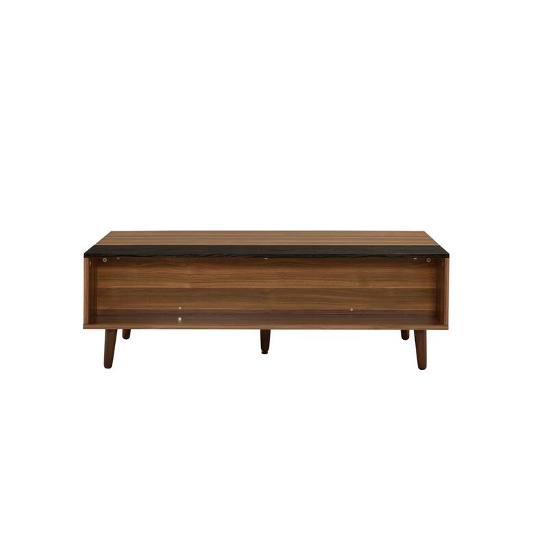 Coffee Table w/Lift Top, Walnut & Black