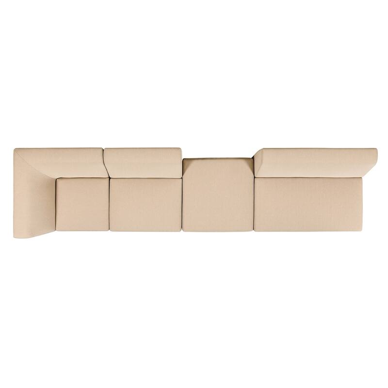 Cleo 140" Outdoor Sectional Sofa with Ottoman