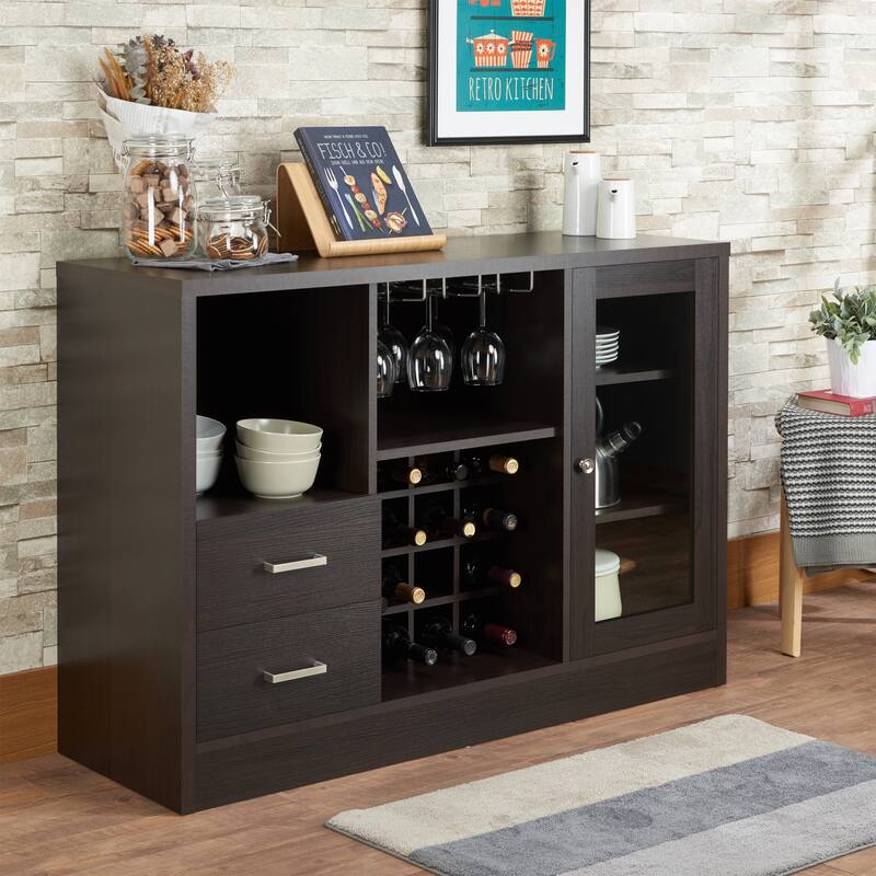 Espresso Finish Wine Cabinet