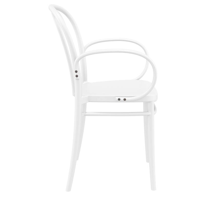 33.5" White Stackable Patio XL Dining Armchair