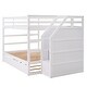 preview thumbnail 4 of 7, White Full-Over-Full Bunk Bed with Trundle and 3 Storage Stairs