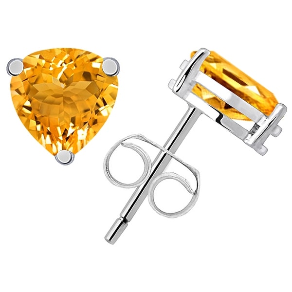 Citrine Sterling Silver Triangle Stud Earrings by Orchid Jewelry. Opens flyout.
