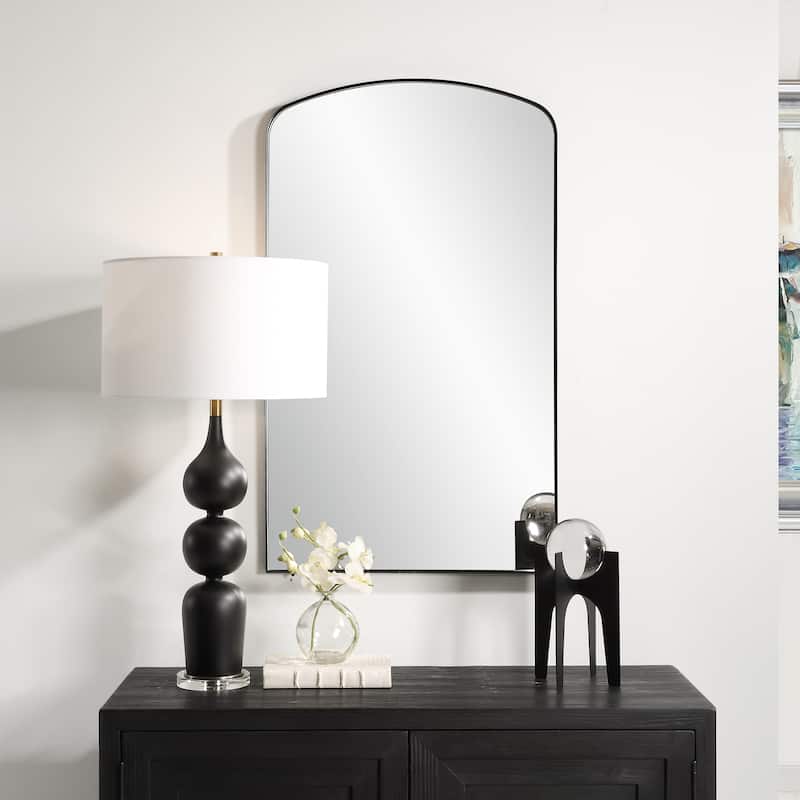 Uttermost Tordera Black Arch Mirror - 24"W x 40"H x 1"D