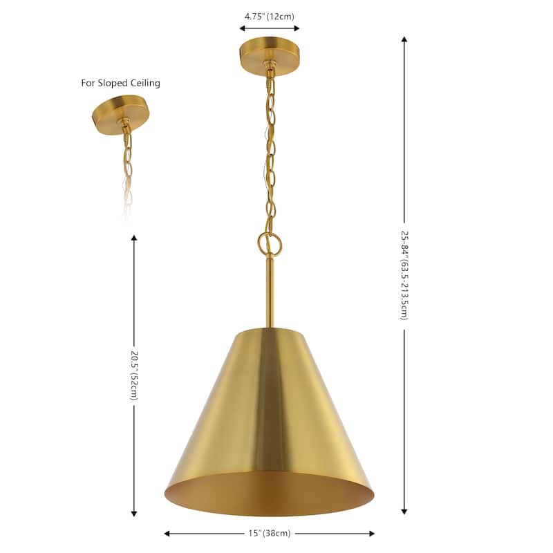 SAFAVIEH Lighting Tamilla 15" Rustic Pendant - 15" W x 15" D x 84" H - 15Wx15Dx84H
