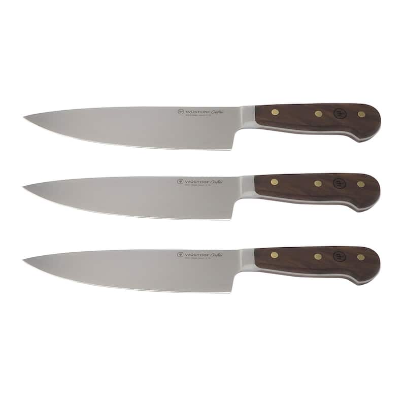 3x Wusthof Crafter 8" Chef's Knife, Black - Silver