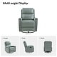 preview thumbnail 41 of 111, Fiacro 30.31" Genuine Leather Wingback Swivel Rocker Recliner with Nailhead Trim