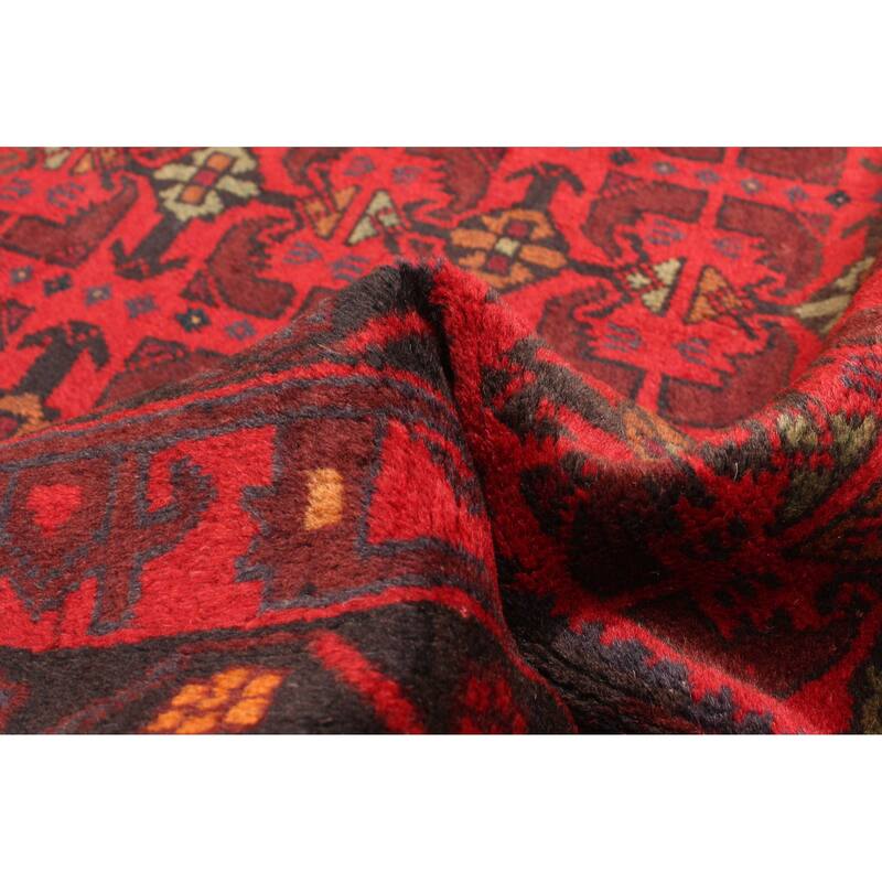 ECARPETGALLERY Hand-knotted Teimani Red Wool Rug - 3'5 x 5'10