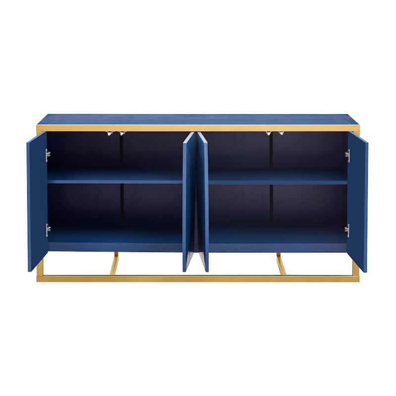 Mahogany Veneer Modern Sideboard with Unique Metal Legs,Suitable for Study,Entryway, Hallway, Living Room, Foyer