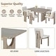 preview thumbnail 26 of 35, Roomfitters 7 Pcs Retro Dining Set with Rectangular Table and Designed Trestle Base, Includes 6 Upholstered Chairs