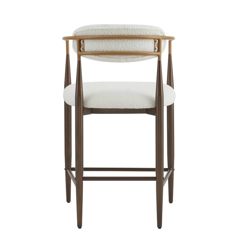 Christopher Knight Home Elmore Fabric and Iron 25-Inch Tall Counter Stools (Set of 2)