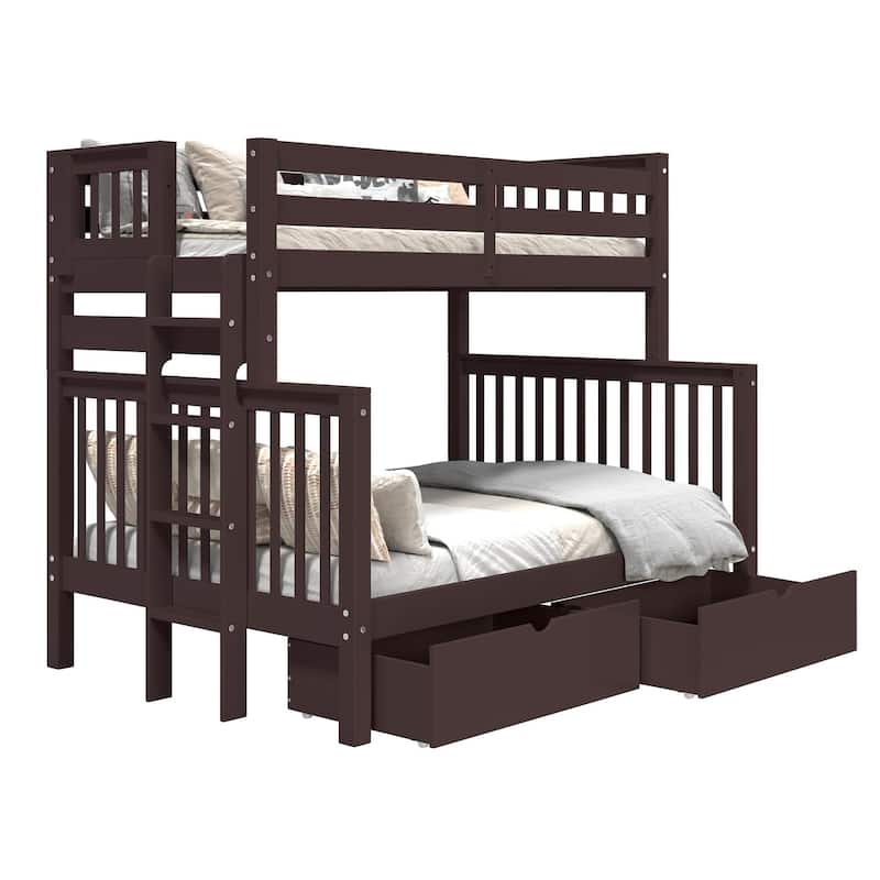 Taylor & Olive Trillium Twin over Full Bunk Bed, 2 Drawers