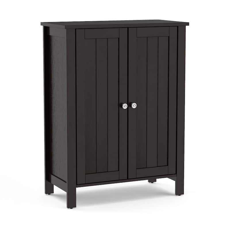 Wooden Bathroom Floor Cabinet Free Standing Storage Cabinet - Brown