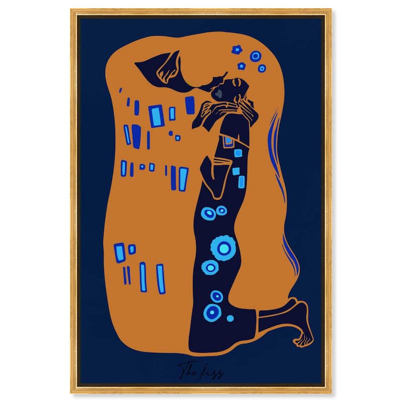 The Kiss Canvas by Art Remedy - Gold - 20" x 30"