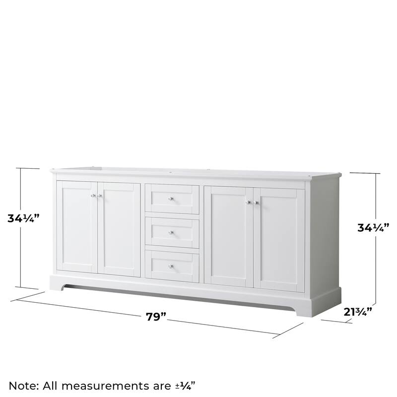 Wyndham Collection Avery 80" Double Free Standing Vanity Cabinet -