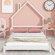 preview thumbnail 20 of 25, Full Size Pine House-Shaped Headboard Floor Bed with Handrails