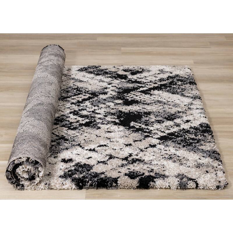 Miley Collection - Beige/Grey Abstract Area Rug