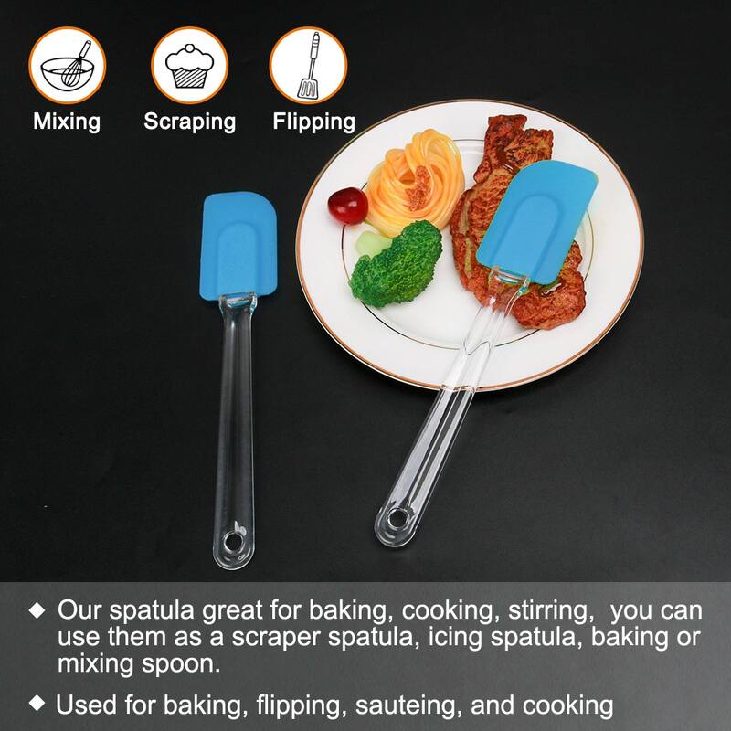 2pcs Flexible Silicone Spatula Heat Resistant Non Stick for Cooking - 9.6" x 1.9"(L*W)