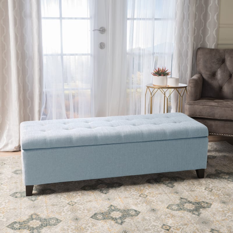 50.75" Storage Ottoman Bench, Tufted Ottoman with Storage for Living Room, Large End of Bed Ottomans, Modern Entryway Benchs