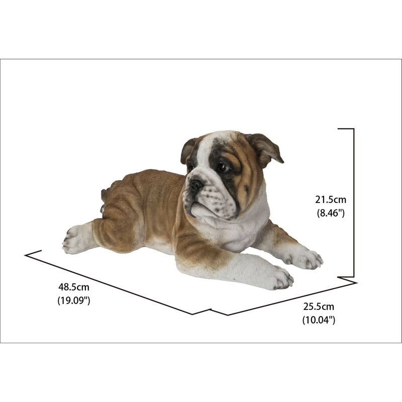 19" Lying Bulldog Puppy Outdoor Garden Statue