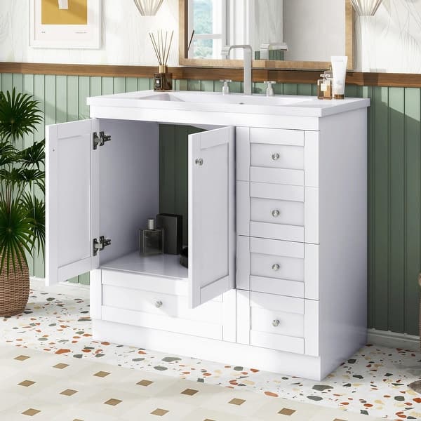 36-Inch Shaker Style Bathroom Vanity Cabinet with Sink - Bed Bath ...