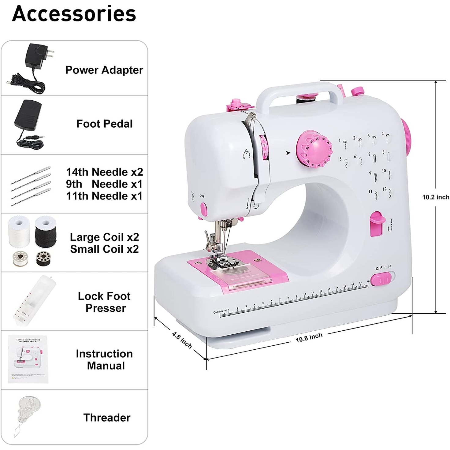Mini Sewing Machine - Kids Sewing Machine With Built-In Stitches - Double  Threads Mending Machine With Foot Pedal For Beginners Travel Gift Kids  Women 