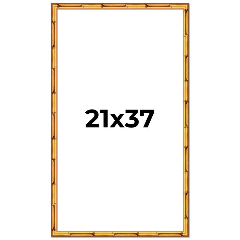 21x37 Frame Gold Bamboo Picture Frame Modern Photo Frame Includes UV Acrylic Shatter Guard Front Acid Free Foam Backing Board