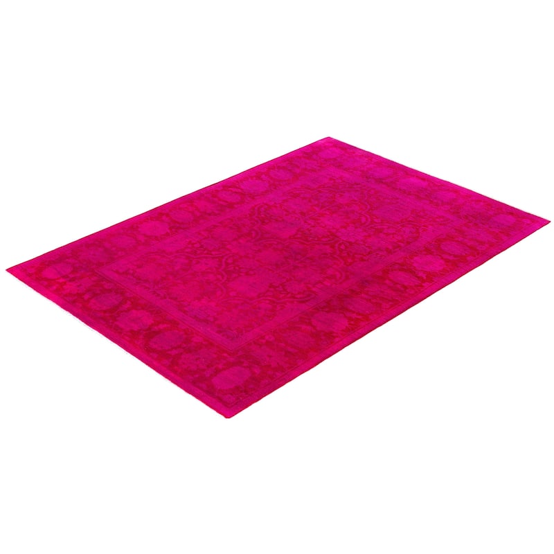 Overdyed One-of-a-Kind Hand-Knotted Area Rug - Pink - 4' 1" x 5' 10"