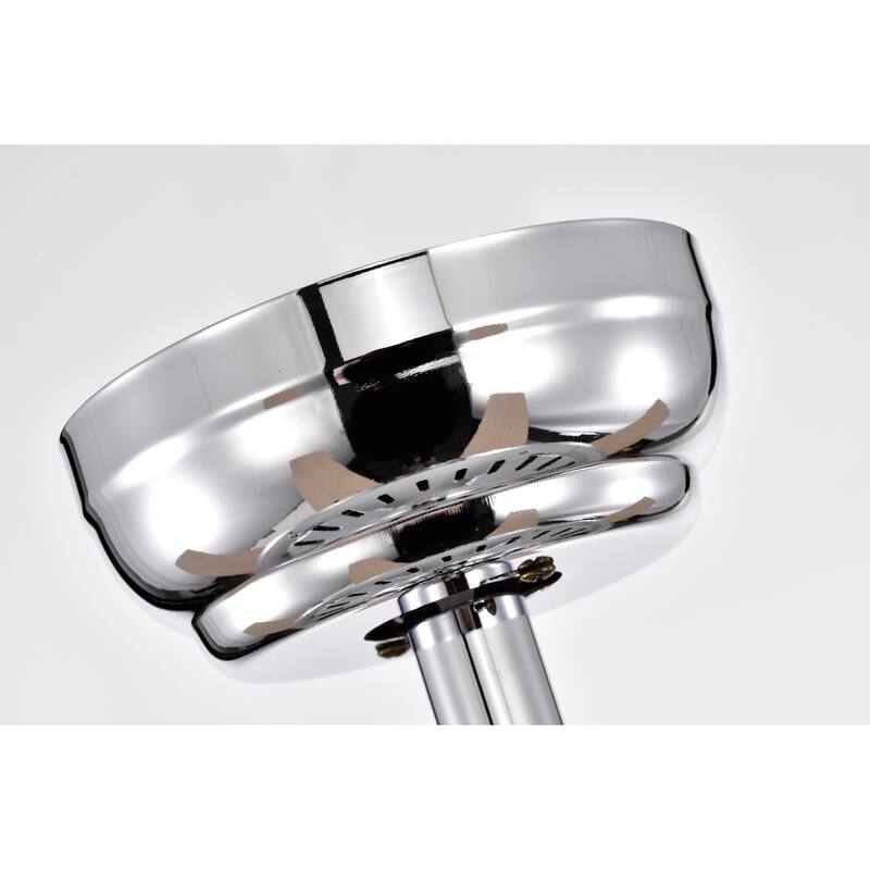Riane Chrome 52-Inch 5-Blade Metal/Crystal Drum Shade Lighted Ceiling Fan (Includes Remote)