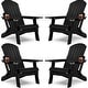 preview thumbnail 20 of 52, WINSOON All Weather HIPS Folding Adirondack Chair with Ottoman, 5-Gear Adjustable Backrest and Retractable Ottoman Set of 4 Black