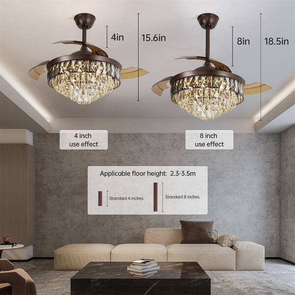 Retractable Ceiling Fan with Lights - Bed Bath & Beyond - 38980339