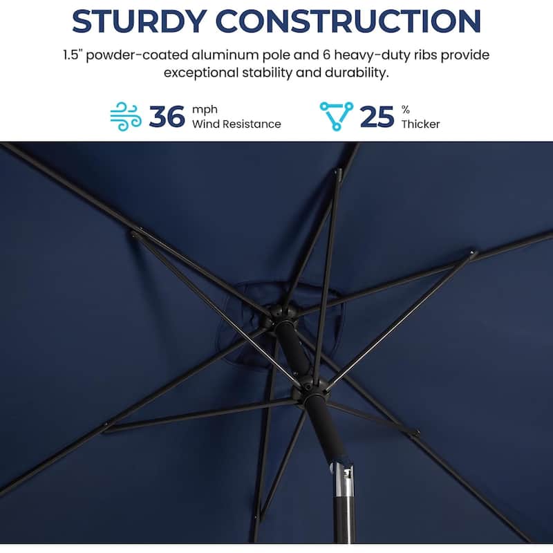 6.5 x 10 Ft Rectangular Patio Umbrella with Crank