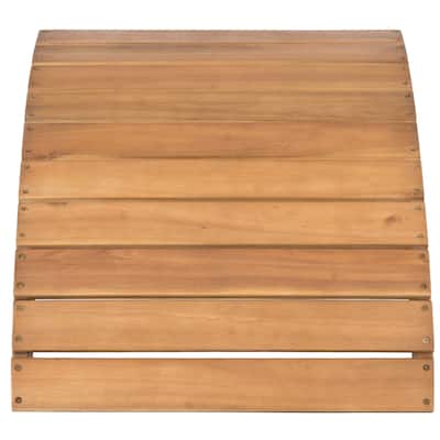 SAFAVIEH Outdoor Living Mopani Natural Acacia Wood Adirondack Ottoman