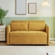 preview thumbnail 1 of 4, Sofa Bed With Headboard, Pull Out Sofa Bed, Modern Fabric Love Seat Couch With 2 Pillows & 2 Adjustable Armrests Yellow