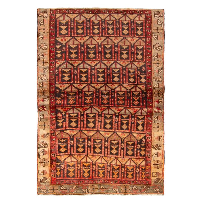 ECARPETGALLERY Hand-knotted Andelz Dark Brown Wool Rug - 3'10 x 5'8