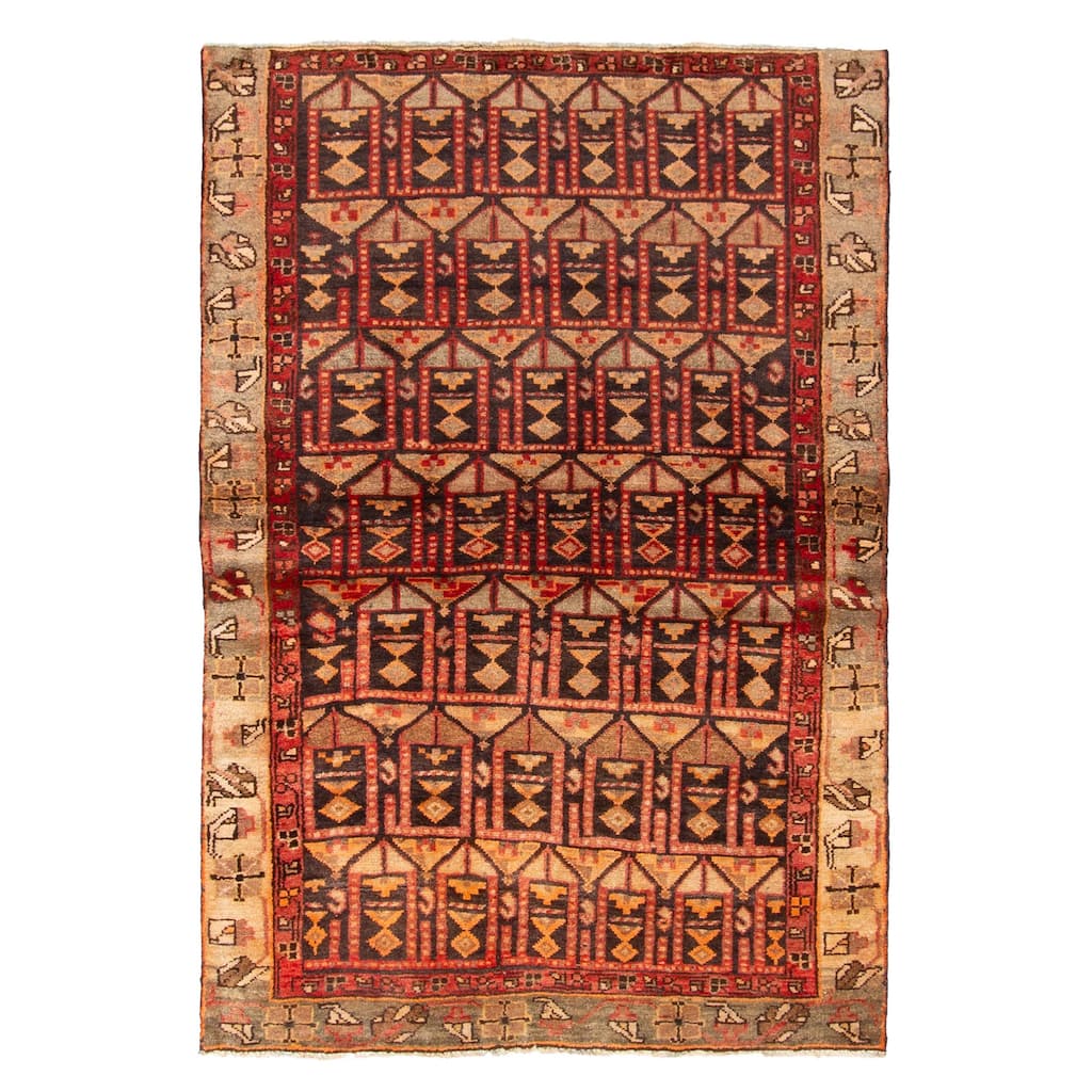 ECARPETGALLERY Hand-knotted Andelz Dark Brown Wool Rug - 3'10 x 5'8