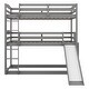 preview thumbnail 9 of 7, Twin over Twin Unique Adjustable Triple Bunk Bed with Slide and Ladder