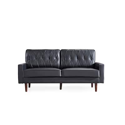 Acire 69.3" Faux Leather Cushion Back Sofa