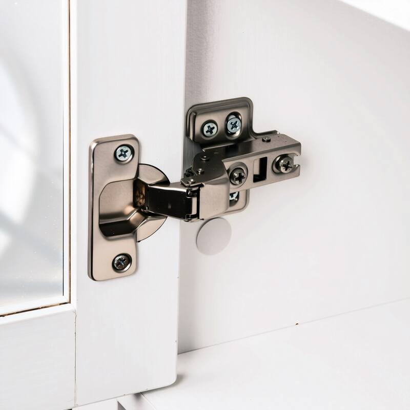 Fluted Arched Pantry Cabinet, Display Cabinet with Hidden Drawer & Glass Door, Storage Cabinet with Adjustable Shelves
