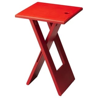 Handmade Hammond Red Wooden Folding Table (India)