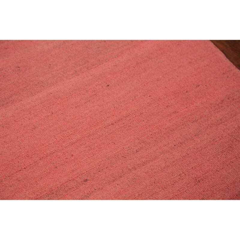 Pink Gabbeh Modern Rug Hand-Knotted Pink Wool Carpet - 2'9" x 3'11"